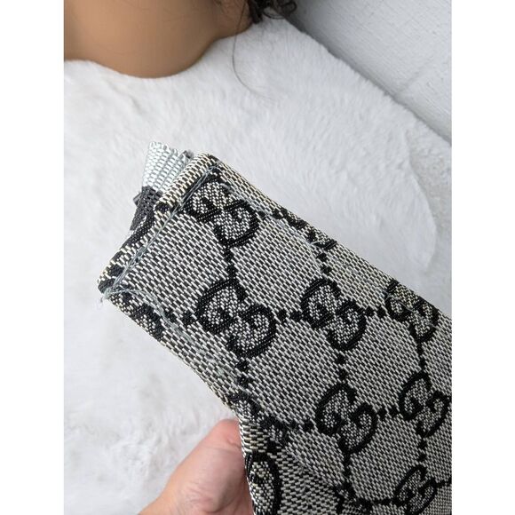 Gucci Sun Visor GG Logo Plate Hat Light Gray Black&Gray Strap Designer One Size - Picture 8 of 11